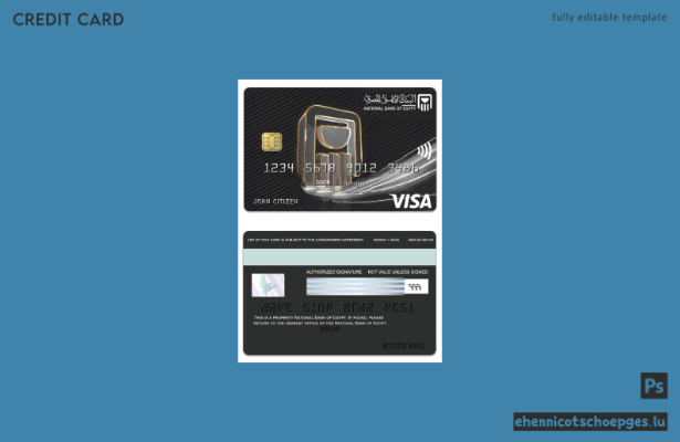 Beispielvorschau der Visa Platinum Card der ägyptischen Nationalbank